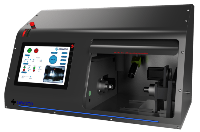 Machine for the laser bonding of catheters
